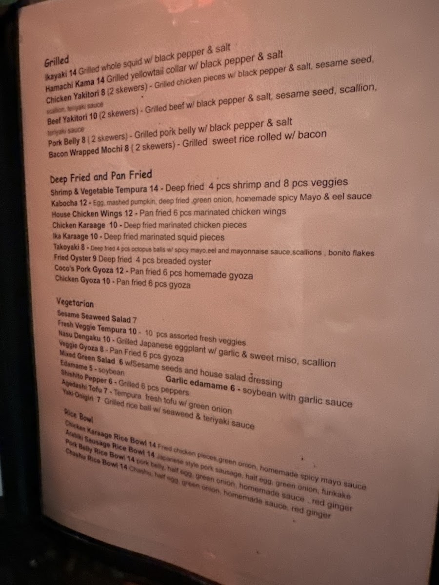 Menu - Coco's Ramen photo 3