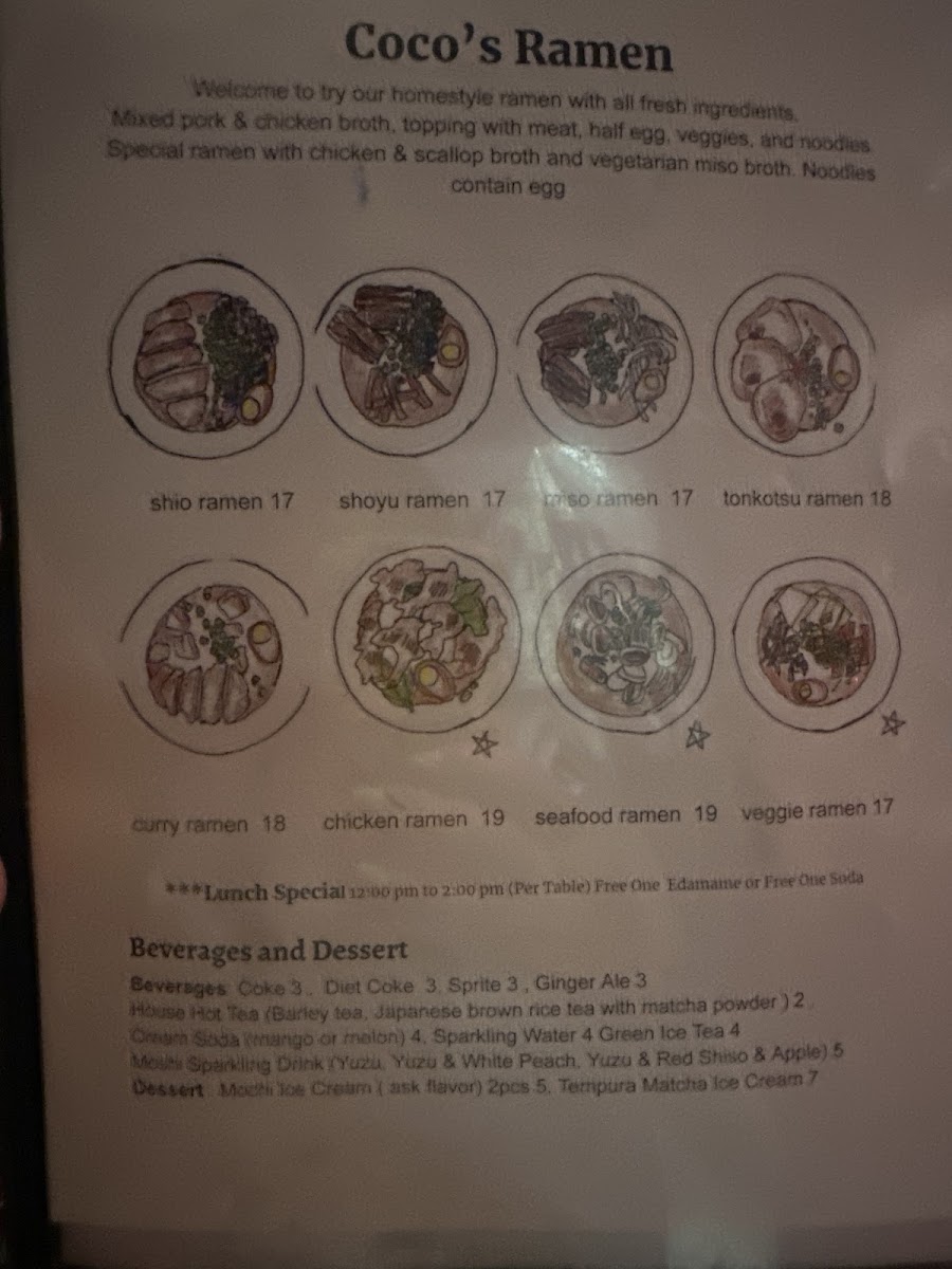 Menu - Coco's Ramen photo 4